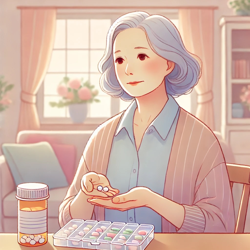 elderly people taking medicine
