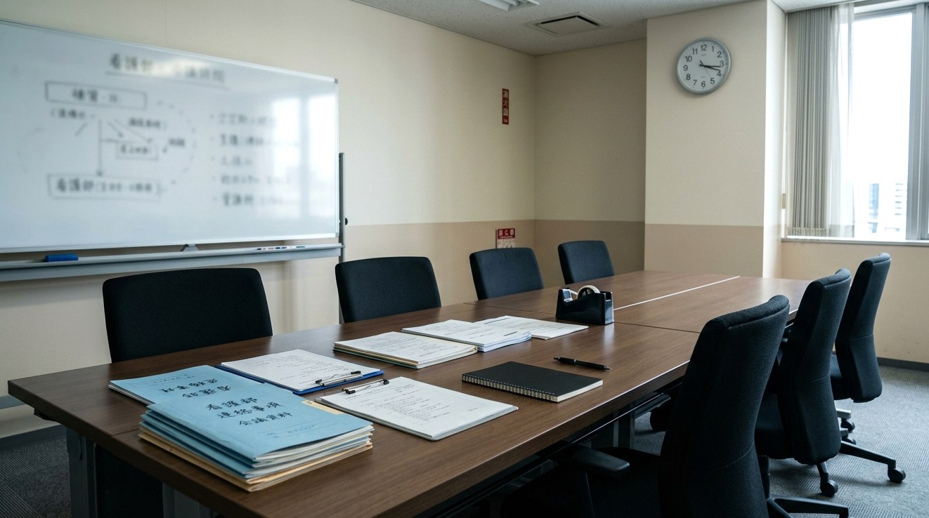 誰もいない会議室。組織との距離